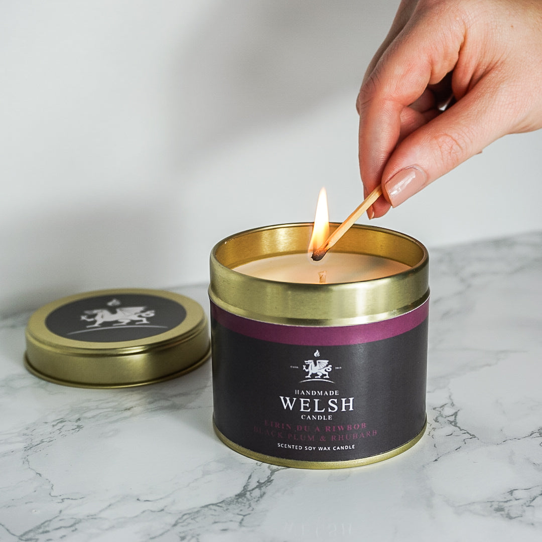 Black Plum & Rhubarb Tin Candle