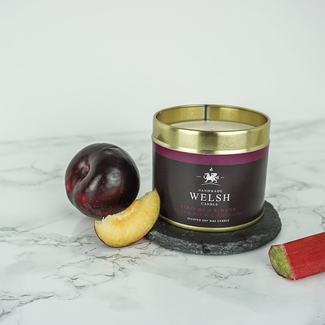 Black Plum & Rhubarb Tin Candle