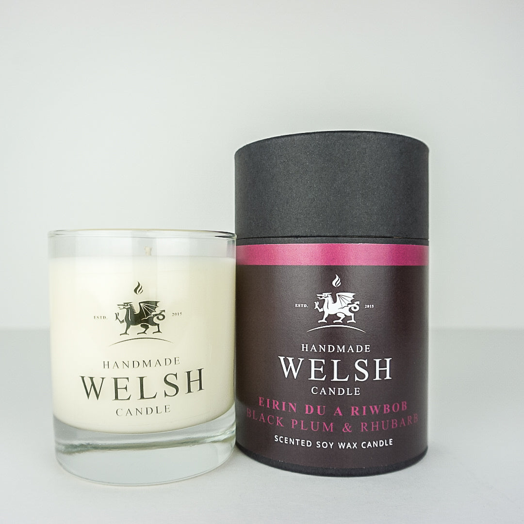 Black Plum & Rhubarb Glass Jar Candle