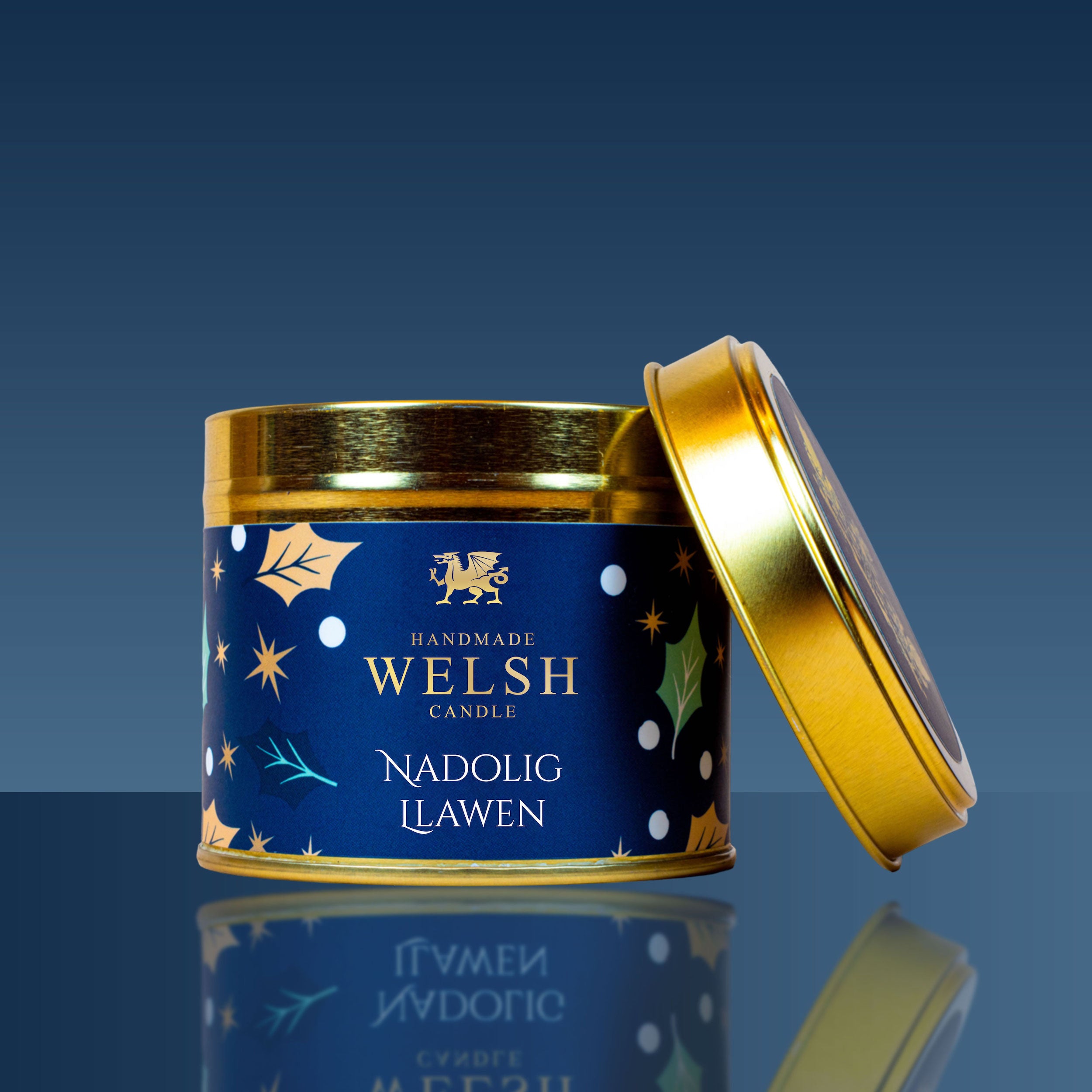 Nadolig Llawen Merry Christmas Tin Candle